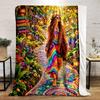 Hippie Tie-Dye Peaceful Garden Design Flannel Blanket for Bedroom Living Room Sofa and Nap