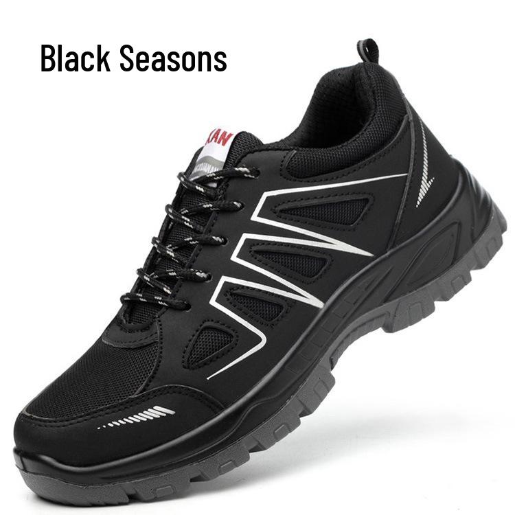Breathable Mesh Steel Toe Safety Shoes: Fashionable, Anti-Smash, Anti-Puncture, Wear-Resistant Protective Footwear for Work.