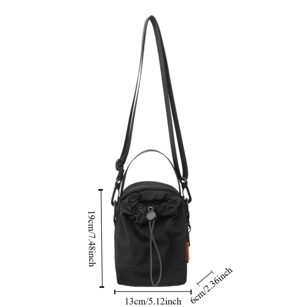 Sports Drawstring Crossbody Bag Solid Color Mobile Phone Pack Quick-dry Nylon Shoulder Bag Unisex