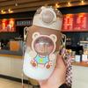 700ml Kids Water Bottle Large Capacity Leak Proof Food Grade Adorable Cartoon Design
