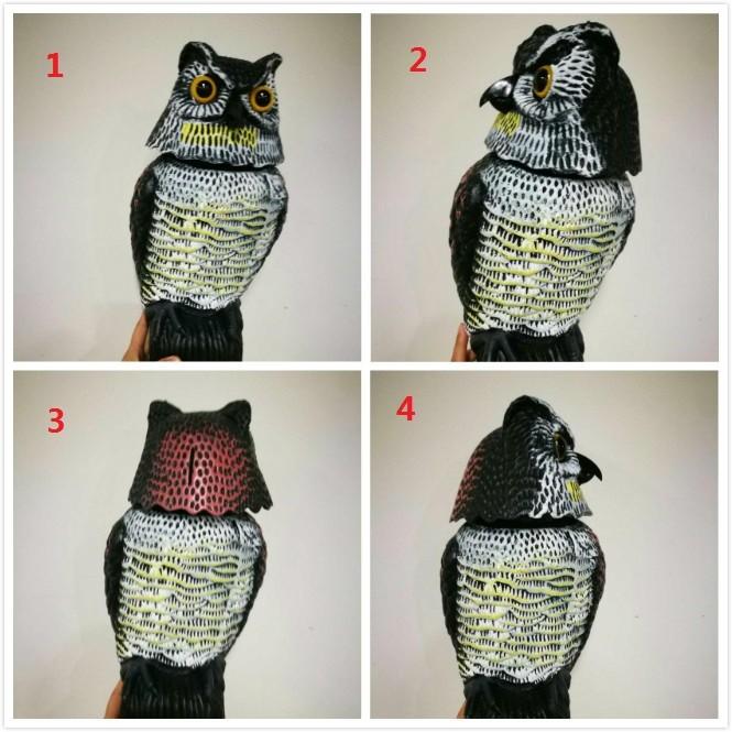 Dekoracja Ogrodowa Sowa Odstraszacz Z Ruchomą Głową Do Odstraszania Ptaków i Gryzoni Na Podwórku