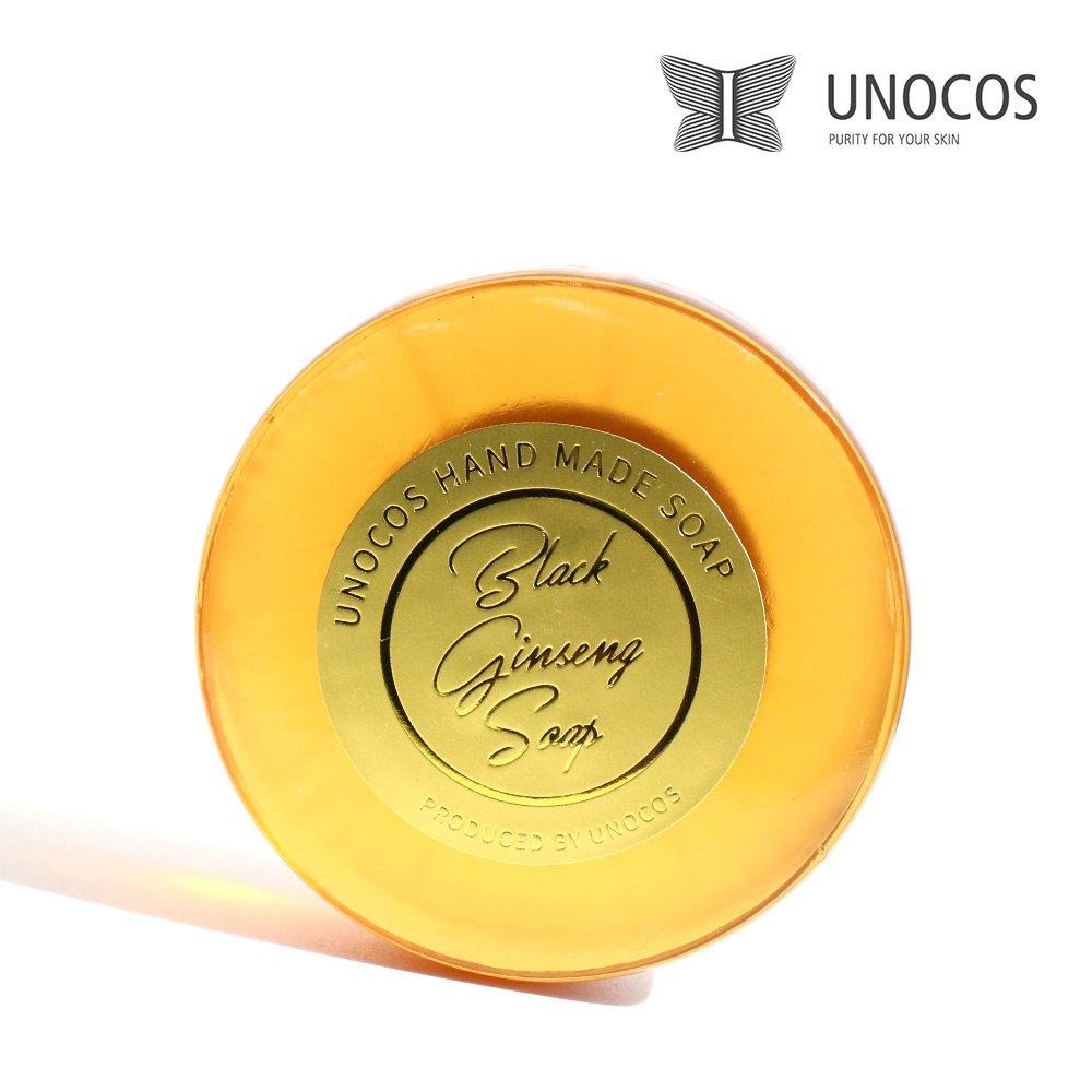 [Unocos] Black ginseng soap gift set 3 pieces face wash natural handmade soap