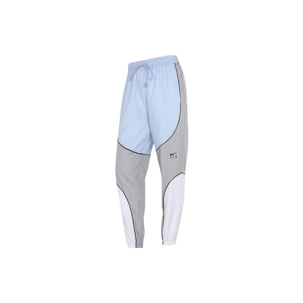 Nike Pantaloni Lunghi Sportivi Retro Spliced con Elastico in Vita e Polsini, Stampa Logo, Donna, Grigio CZ3955-100