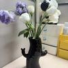 Ästhetische Smiley-Gesicht Keramikvase, Niedliche Kreative Heimdeko Blumenvase für Wohnzimmer & Tischdekoration