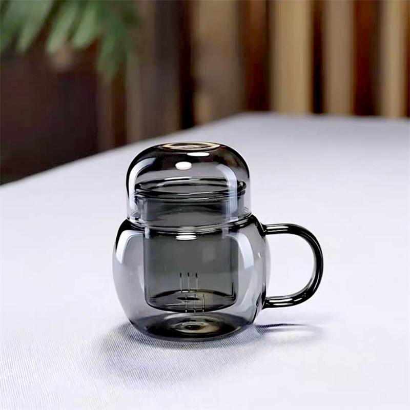 250ml Heat-resistant Small Glass Teapot With Tea Infsuer Tea Leaf Herbal Strainer One Person Glass Tea Pot Kungfu Tea Set