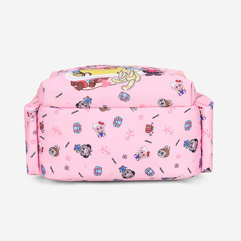 Neuer 4-teiliger Kinder-Cartoon-Rucksack LABUBU-Druck Schultasche Großes Fassungsvermögen Leichter Wasserdichter und Verschleißfester Rucksack