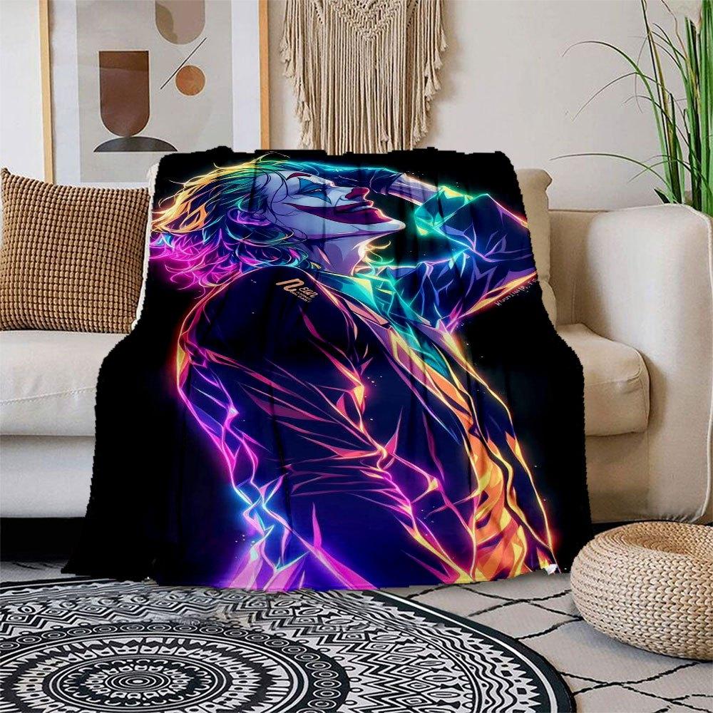 

Neon Joker Art Print - Colorful Wall Decor for Bedroom or Living RoomBlanket Flannel Throw Blanket for Sofa, Bed, Travel, Camping, Office 100x150cm