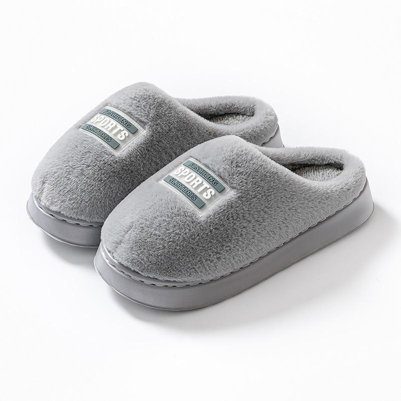 Autumn and Winter Simple Cotton Shoes Indoor Home Velvet EVA Sole, Couple Thick-soled Warm Cotton Slippers