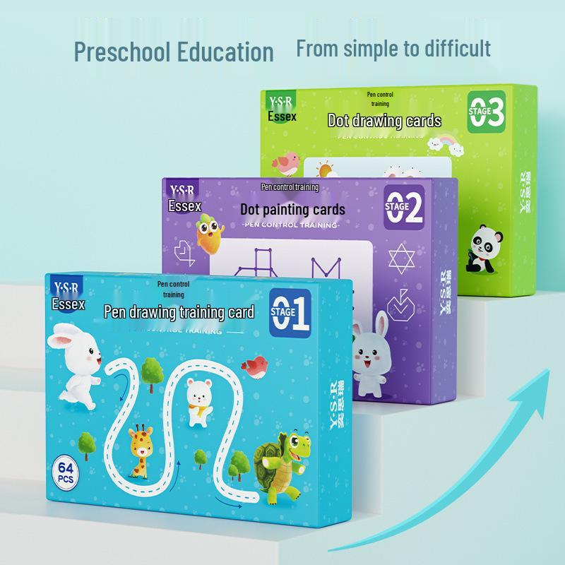 Stíratelné kartičky pro nácvik psaní tužkou pro předškolní děti – Vzdělávací hračka