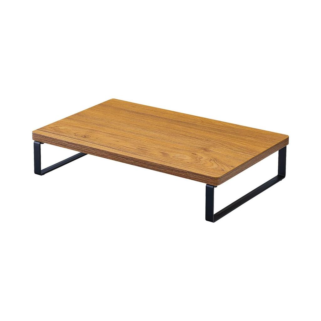 LIHIT LAB Compact MDF Computer 39cm Wide x 25cm Deep x 8cm 15kg Load Capacity A8003-9 Wood-Grain Stand/Monitor Stand, Brown, High,