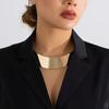 Punk Vintage Goldfarbe Metall Torques Choker Halskette für Frauen Übertriebene Breite Kragen Halskette Steampunk Schmuck Zubehör
