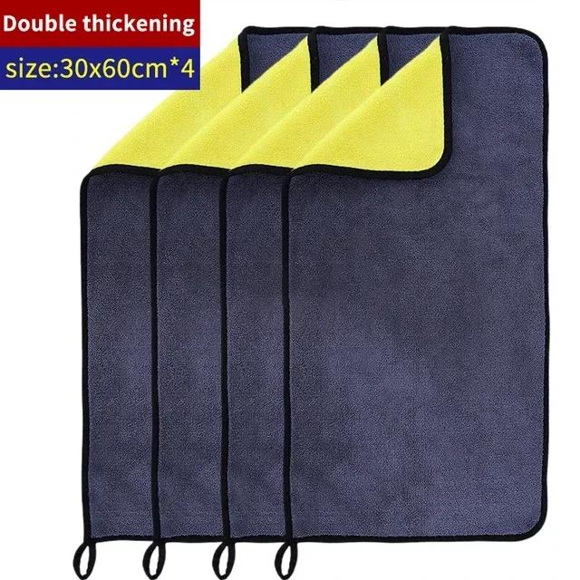 New 1/5pcs Microfiber Car Cleaning Towel Thicken Soft Drying Cloth Car Body Washing Towels Double Layer Clean Rags