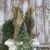 2 angel wings on a resin base decorative figurine