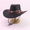 European and American Men's and Women's Western Cowboy Hats, Bull Head Accessories, Curled Suede Top Hats, Tibetan Sunshade and Sunscreen Hats