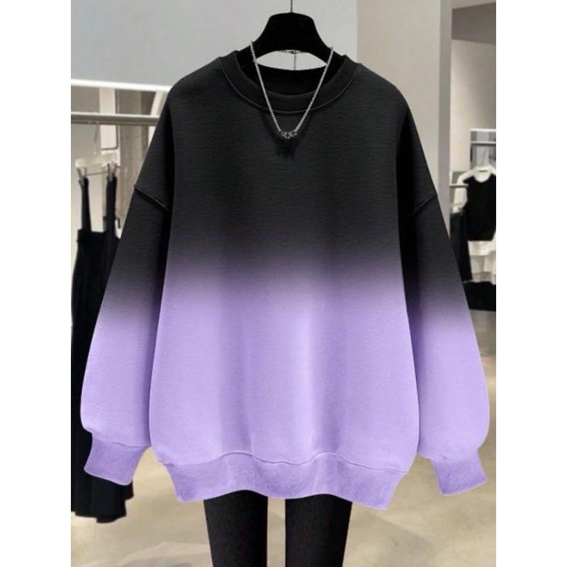 Women S Gradient Tie Dye Loose Fit Thin Sweatshirt