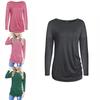 Stylish Long-sleeve Button Detail T-shirt For Women In Various Colors And Sizes