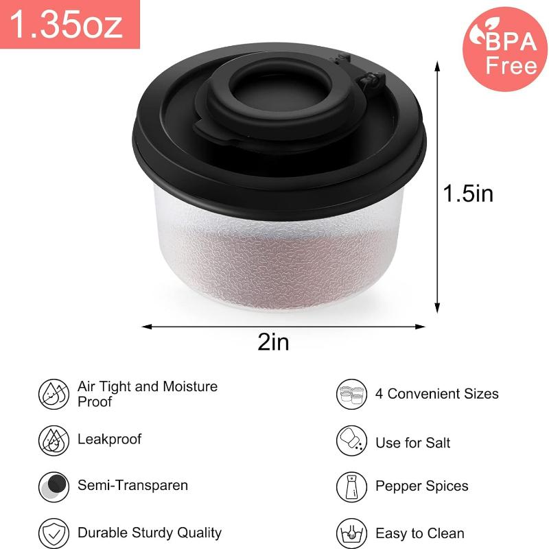 4 Pack Salt and Pepper Shaker Portable Mini Spice Container for Outdoor Picnic Seasoning Dispensers with Lids for Kitchen Tool
