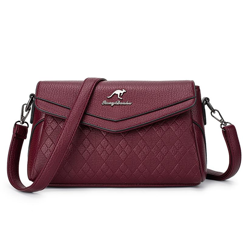 Solid Color Luxury Designer High Quality Leather Women's Handbag Purses Multifunctional Ladies Shoulder Messenger Bags Sac Femme