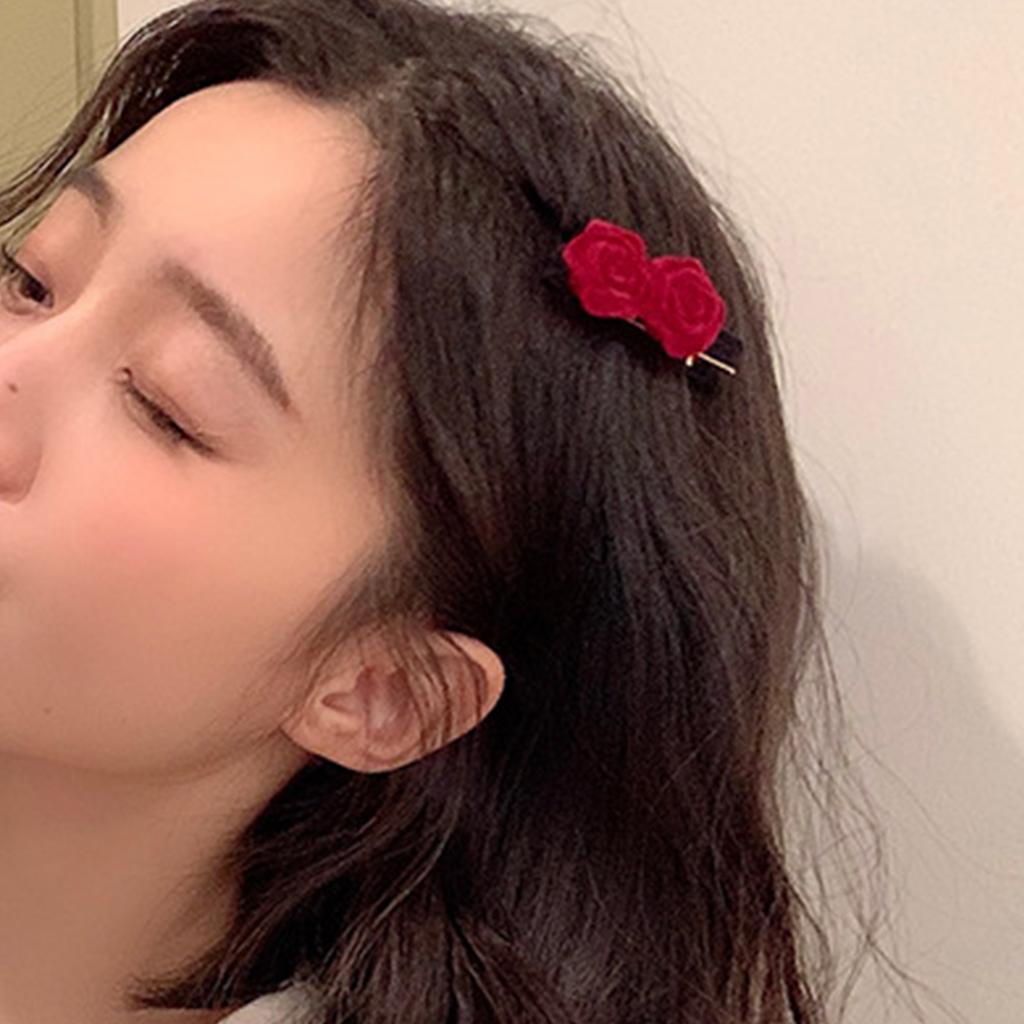 Red Hair Clip Braided Hair Small Flower Hair Clips Hairpin Girl Cute Headdress Girl Mini Barrettes Hairpins Hair Accessories