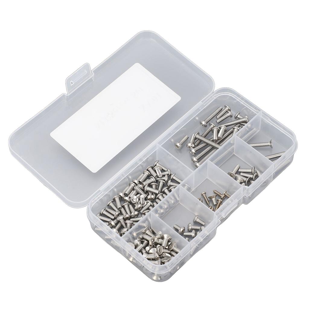 103pcs M3 Screw Assortment Kit Stainless Steel Precise Fit Rust Resistant M3 Hex Socket Head Screws 