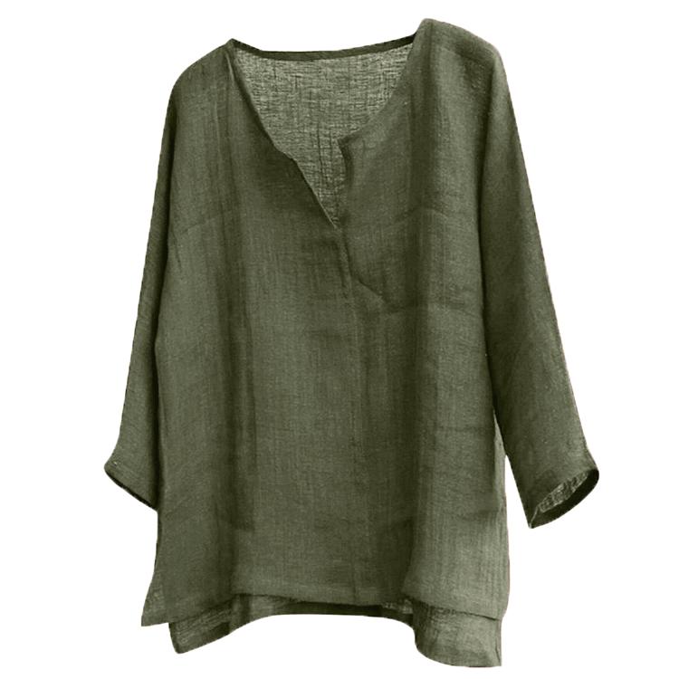 Pull d'été en lin respirant à manches courtes et col en V pour homme, grande taille