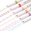 6Pcs Flower Line Shape Highlighter Pen For Coloring Books Drawing Doodle Crafts Scrapbooks Journaling Planner School Stationery