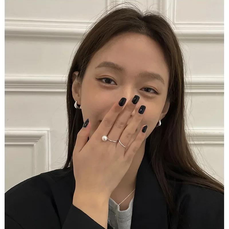 Irregular Geometric Element Ring Ear Buckle, Simple Smooth Earrings, Versatile Earrings With Ear Rings For Women