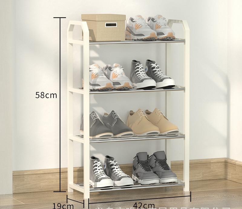 Multi-layer Assembly Simple Shoe Rack, Dustproof Storage Shoe Cabinet Dormitory Home Solid Metal Shoe Rack