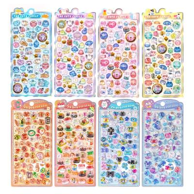 Puffier Sticker Sheets Decorative Sticker Cute Small Sticker for Kids & Adults, Reusable Tiny Sticker for Scrapbooking