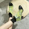 Rain Boots Luxury Designer Women Chunky Heels Rubber Shoes Waterproof Pvc Garden Work Galoshes Ankle Boot Rainshoes Footwear