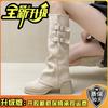 Retro Style Thick Heel Two Wear Knight Boots Women's Autumn and Winter Design Sense Removable Small Height Increase Fashion Boots Long Boots
