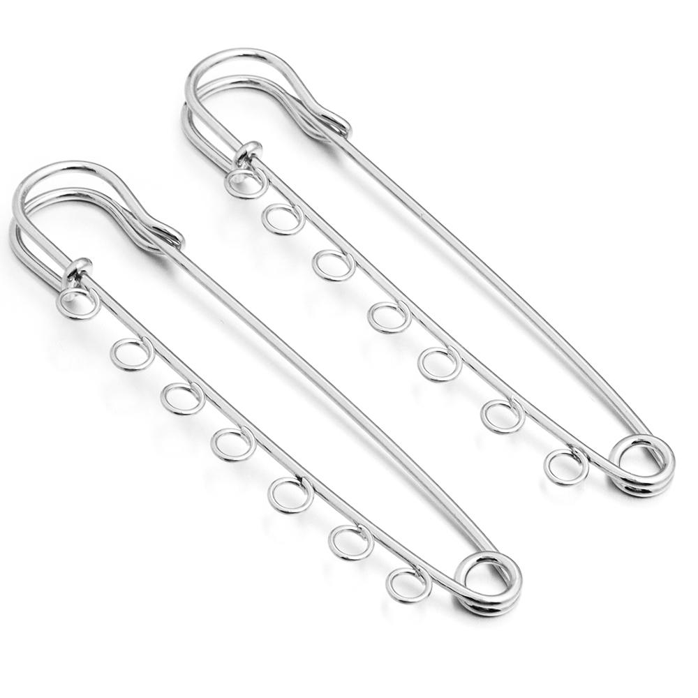 5-10pcs/lot Gold Safety Pins Brooches Blank Base Brooch Pin with Holes Fasteners Pin For DIY Jewelry Making Supplies Accessories