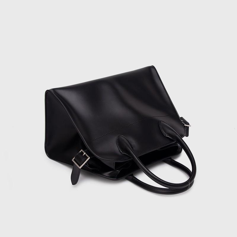 Cowhide Women's Bag High-quality Light Luxury Diagonal Span Large-capacity Leather 2025 New Style Niche Tote Black One-shoulder Portable
