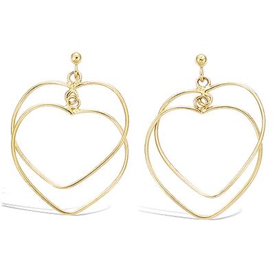 [F6840] - Gold Plated 'Choreography' Earrings (Love) - 22x22 Mm