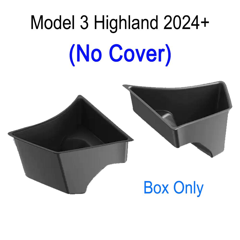 For 2026 Tesla Model 3 Highland Rear Trunk Left Side Storage Box with Cover Tail Boot Organizer Partition Decoration Accessories