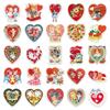 50pcs Retro Valentine's Day Cartoon Decorative Stickers for Refrigerator, Desktop, Earphones, and Guitar - No Cutting Required