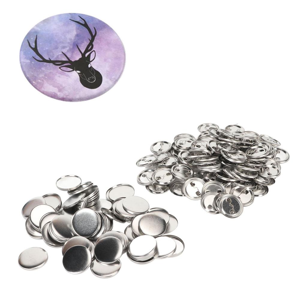 100 Set Pin Back Button Parts Sturdy Metal Plastic Rustproof Smoothing Button Making Supplies for Badge  