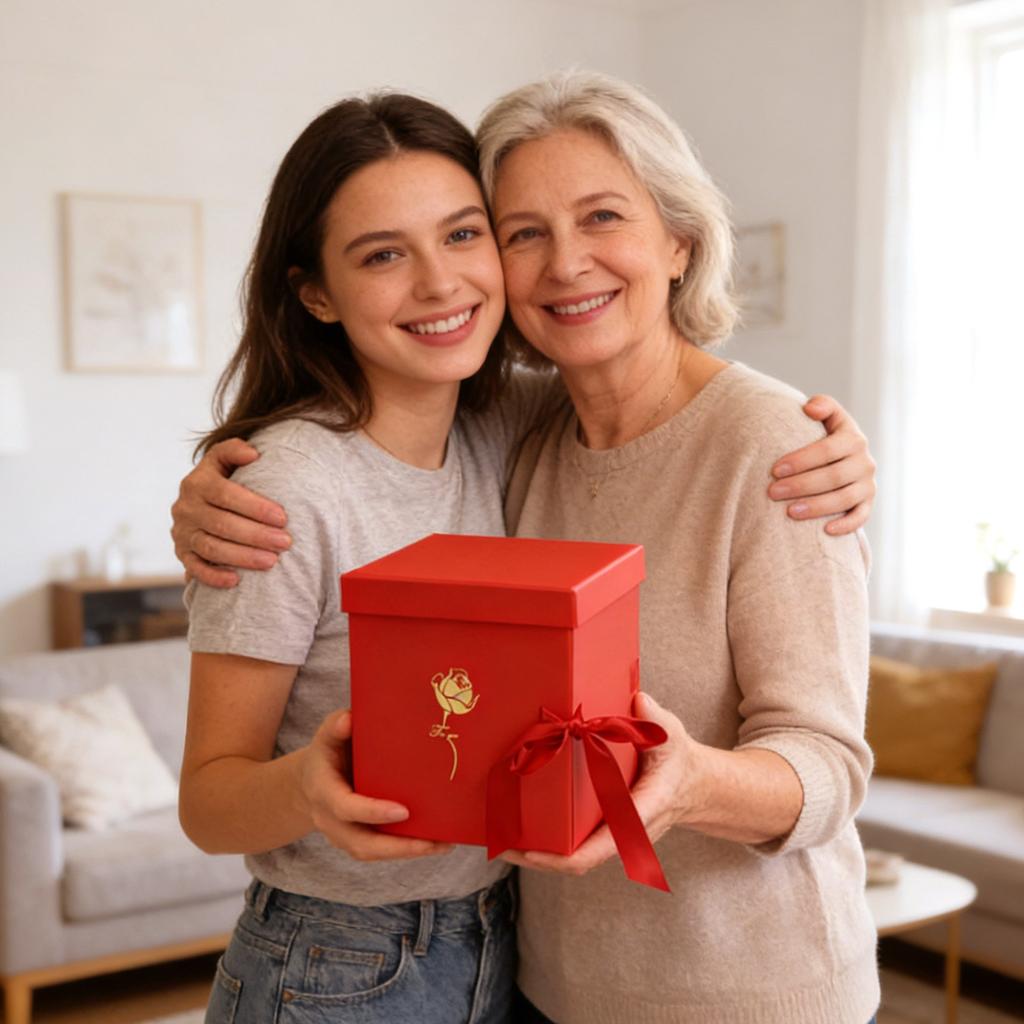 Valentine's Day Flower Gift Box For Women Empty Valentine Gifts For Mom Letter Shaped Box Rotating Double Floral Container With Lid Fillable Chocolate