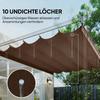 Einziehbare Pergola-Abdeckung, 2,55 x 2,5 m Ersatz-Markisenstoff für 3 x 3 m Gestell, Nur Dach, Braun