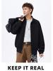 ACU Unisex Diamond Quilted Baseball Jacket – American Style Solid Color Autumn Outerwear