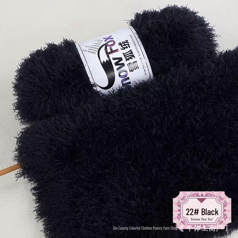 Schneefuchs Flauschiges Garn: Langhaariges Nerz-Korallenfleece zum DIY-Stricken von Babyhüten und Schals
