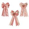 And Stylish Versatile Double Layer Christmas Bow With Maple Leaf And Striped Design Decor For