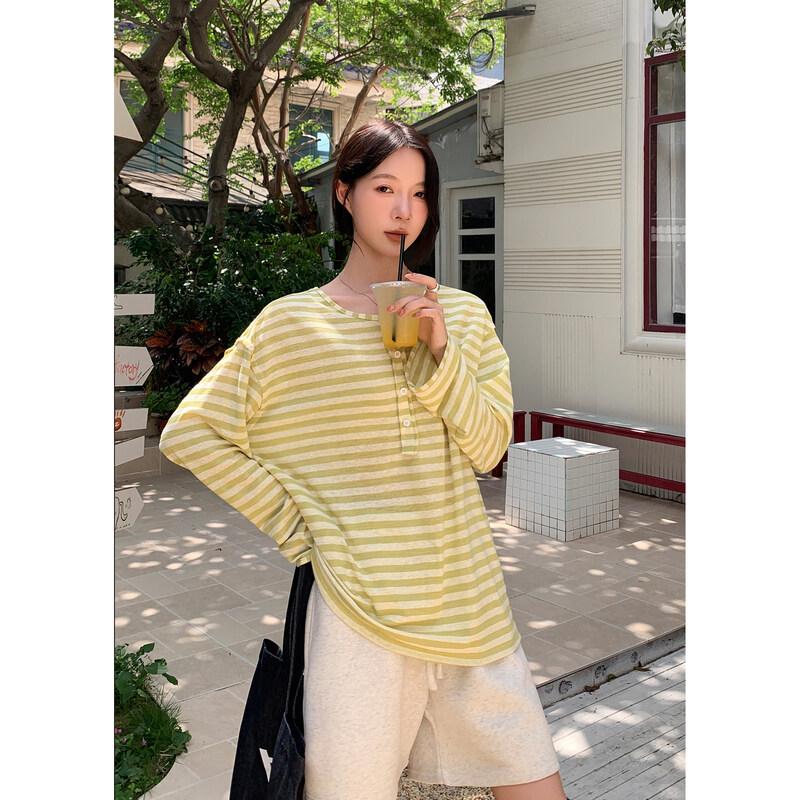 ICH MODE Women s Striped Long Sleeve Sun Protection T-Shirt S