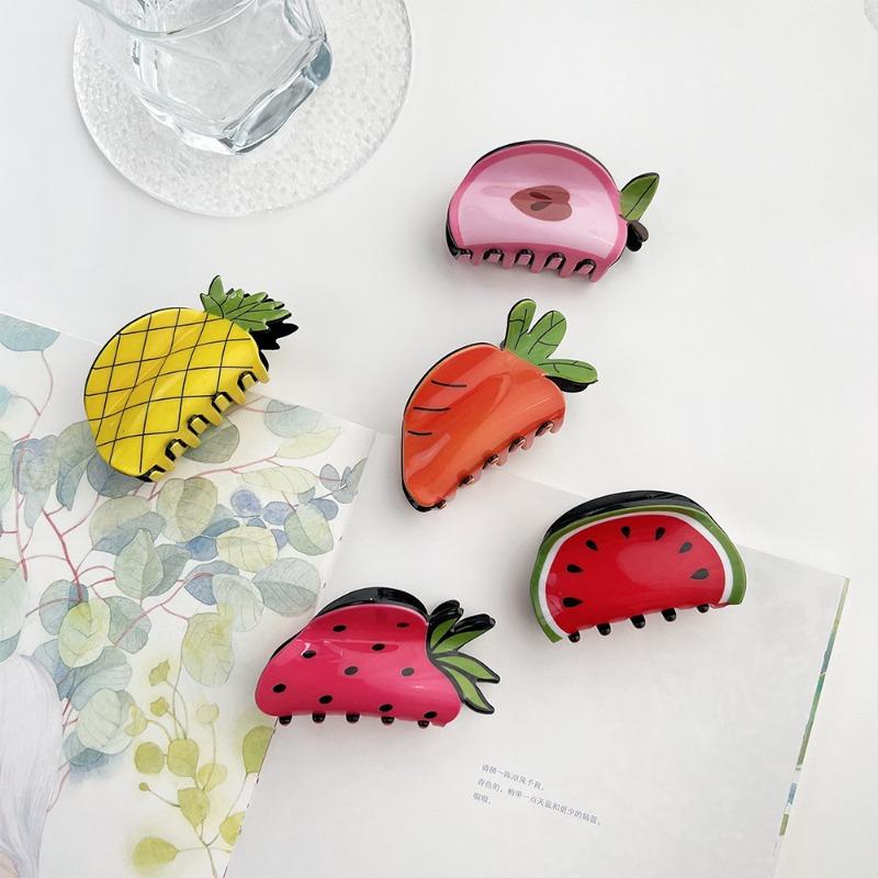 Cute and Versatile Hair ClipsFruit and Vegetable Grabber Back of The Head Updo Shark Clip Hair Accessory