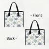 Winter Snowflake Pattern Canvas Tote Bag Casual Daily Reusable Shopping Handbag for Women Outdoor Use