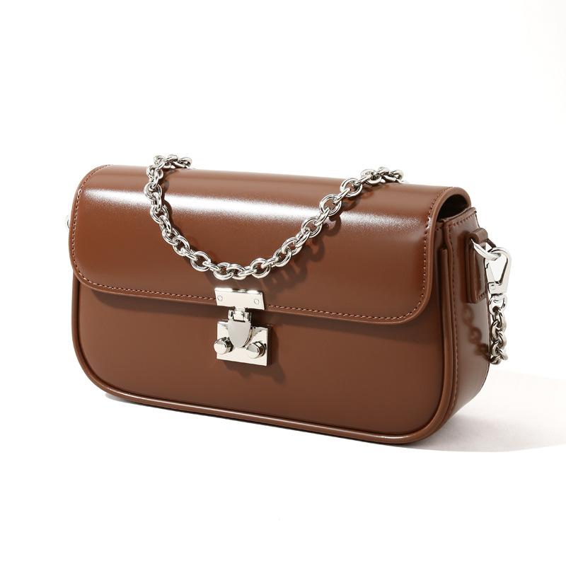 

Высококачественные небольшие квадратные сумки, модные сумки через плечо, рыночные сумки на одно плечо, кожаные женские сумки нишевого дизайна коричневый