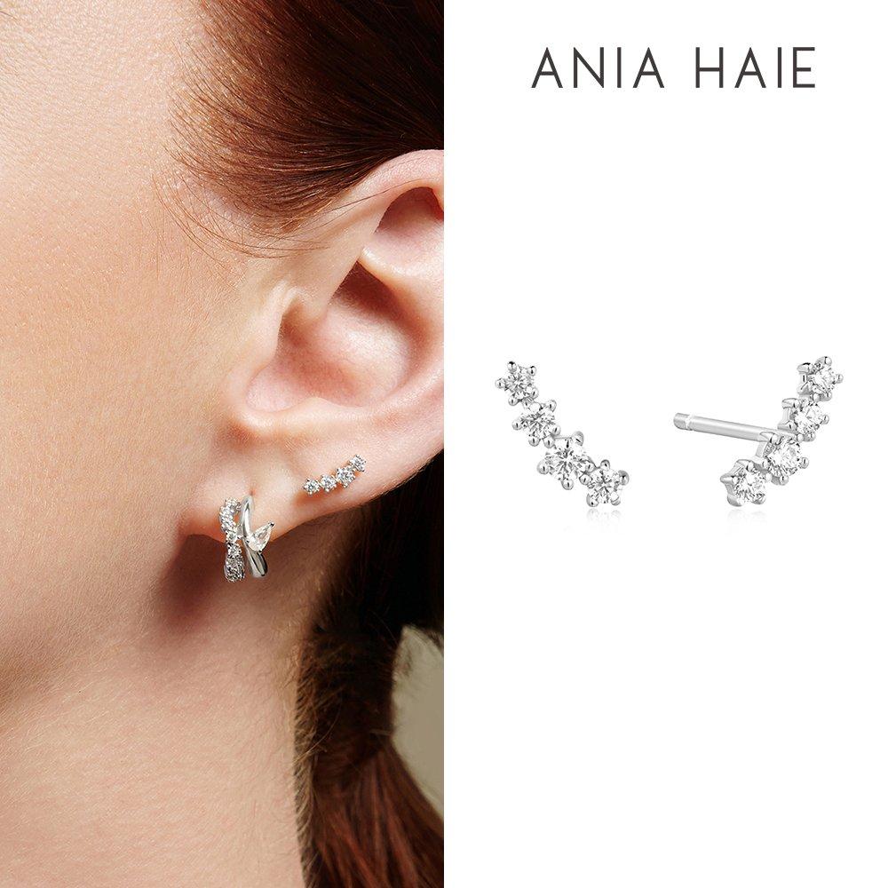 [Worn by Twice Tzuyu] Sparkle Ear Climber 925 Silver Stud Earrings E056-02H