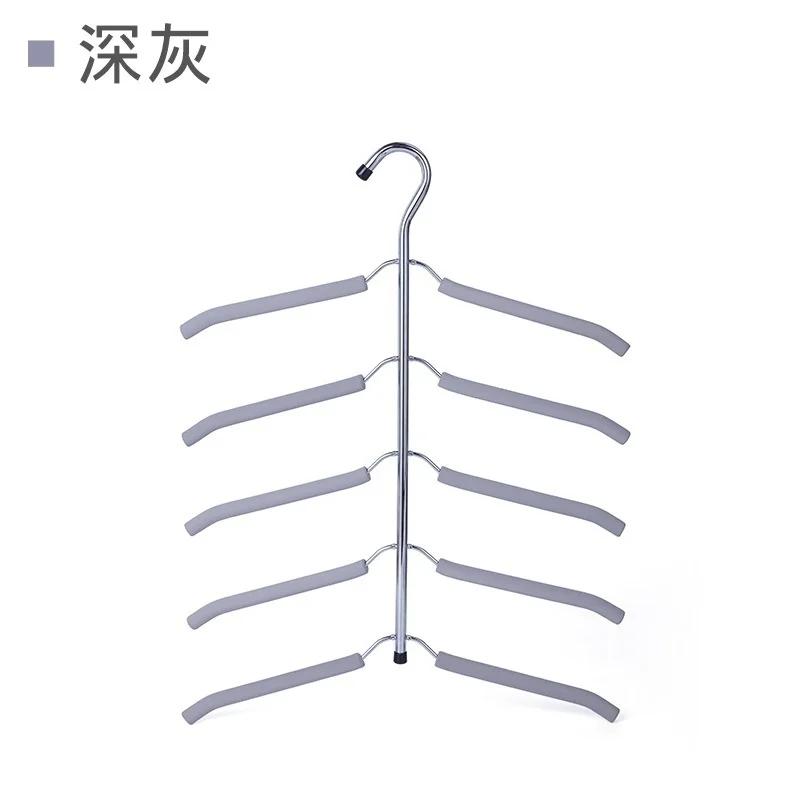 

Бытовая вешалка из нержавеющей стали многослойная губчатая для подвешивания пальто органайзер для хранения в шкафу стойка для хранения одежды полотенец Darkgray