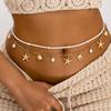 2 Pcs Boho Style Seashell, Starfish & Pearl Decor Waist Chain For Women