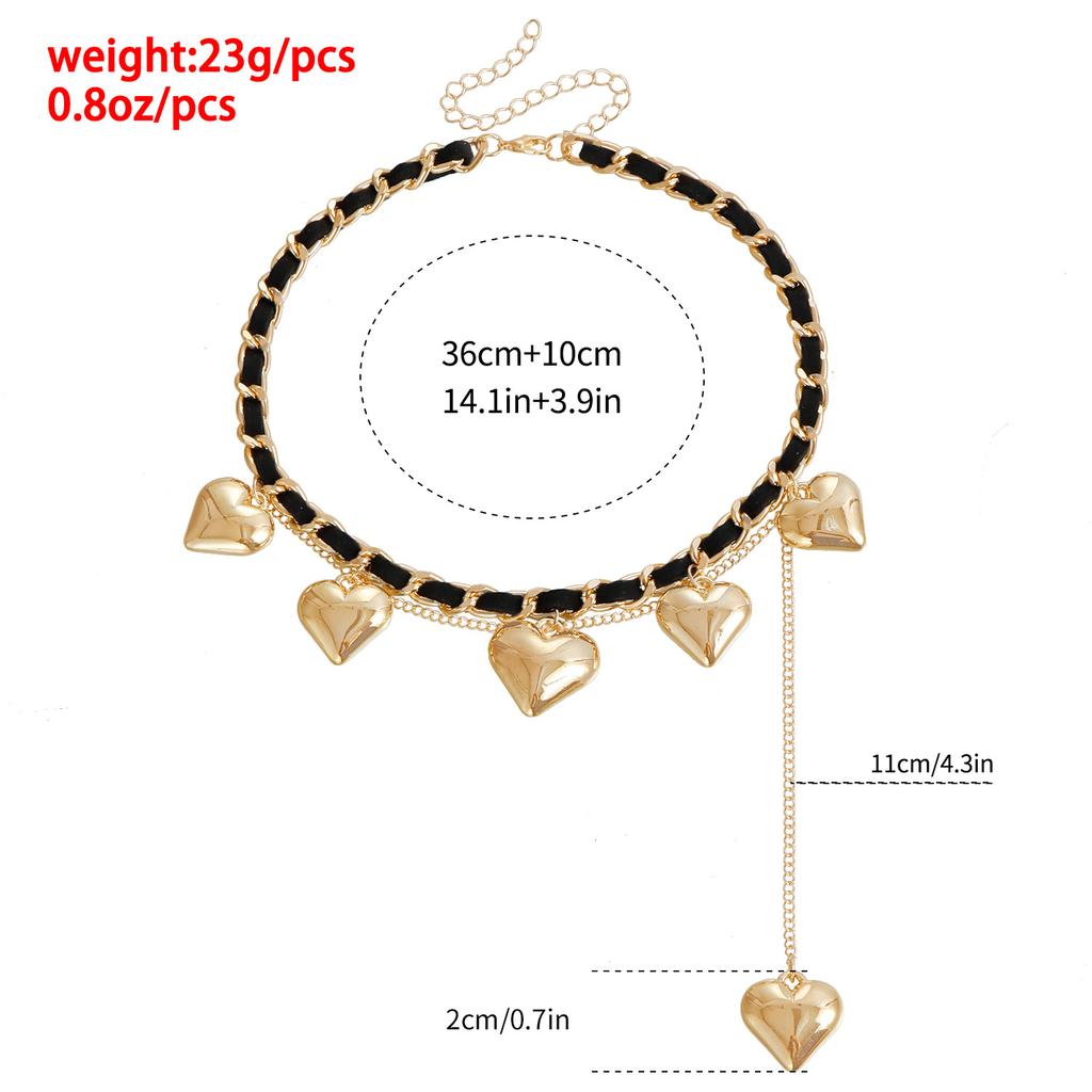 Jewelry Temperament Y2K Love Exaggerated Choker Velvet Rope Design Sweet And Cool Fringed Necklace